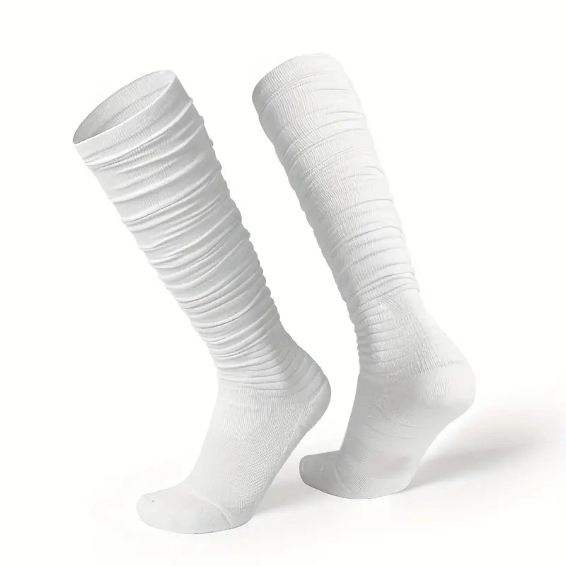 Men's Athletic Polyester Blend Solid Color Knee High Long Socks for Rugby Sports