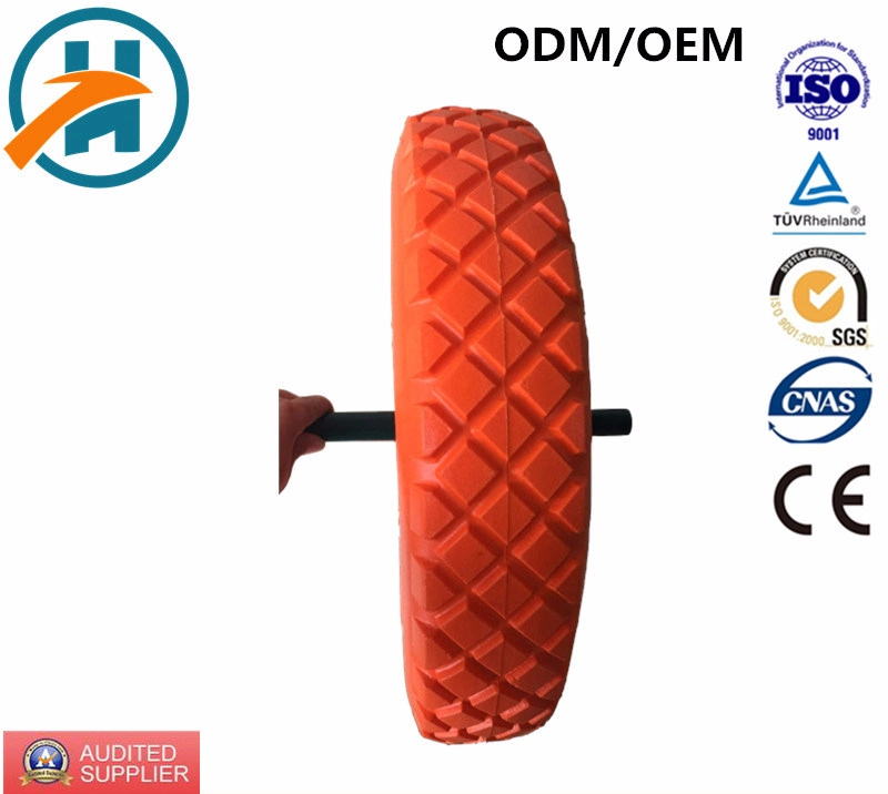 Solid Flat Free PU Foam Wheel with Colour PU Part