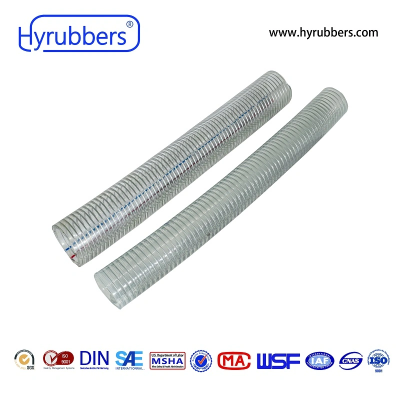 Flexible Clear Anti-UV PVC Steel Wire Hose Transparent PVC Spring Hose
