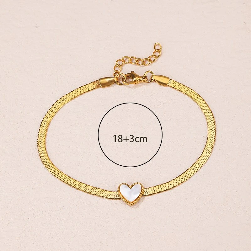 New Fashion Jewelry Gold Stainless Steel Bracelet with Heart Shape for Ladies