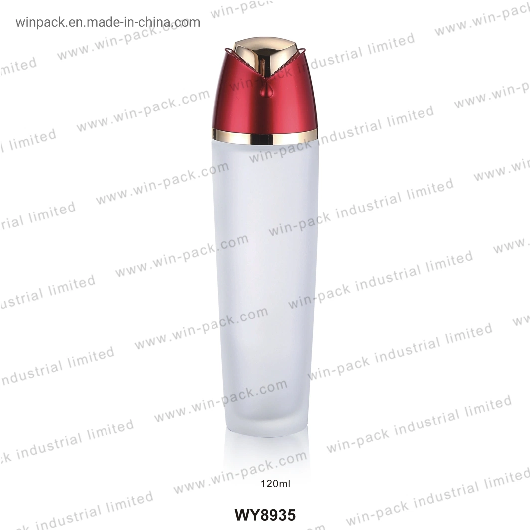 Winpack Factory Supply Frosted Round Glass Pump Cosmetic Bottle Packing