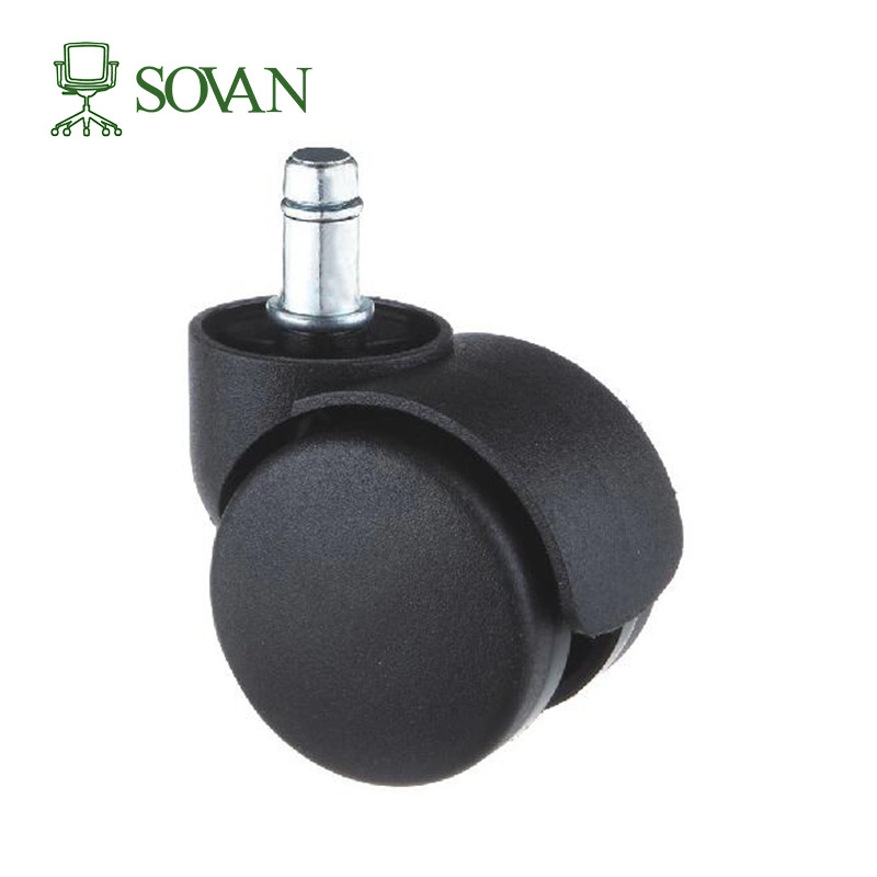 Factory Price Smooth Black 30mm Load 15kg Nylon Material Furniture Threaded Caster Wheels for Office Chairs