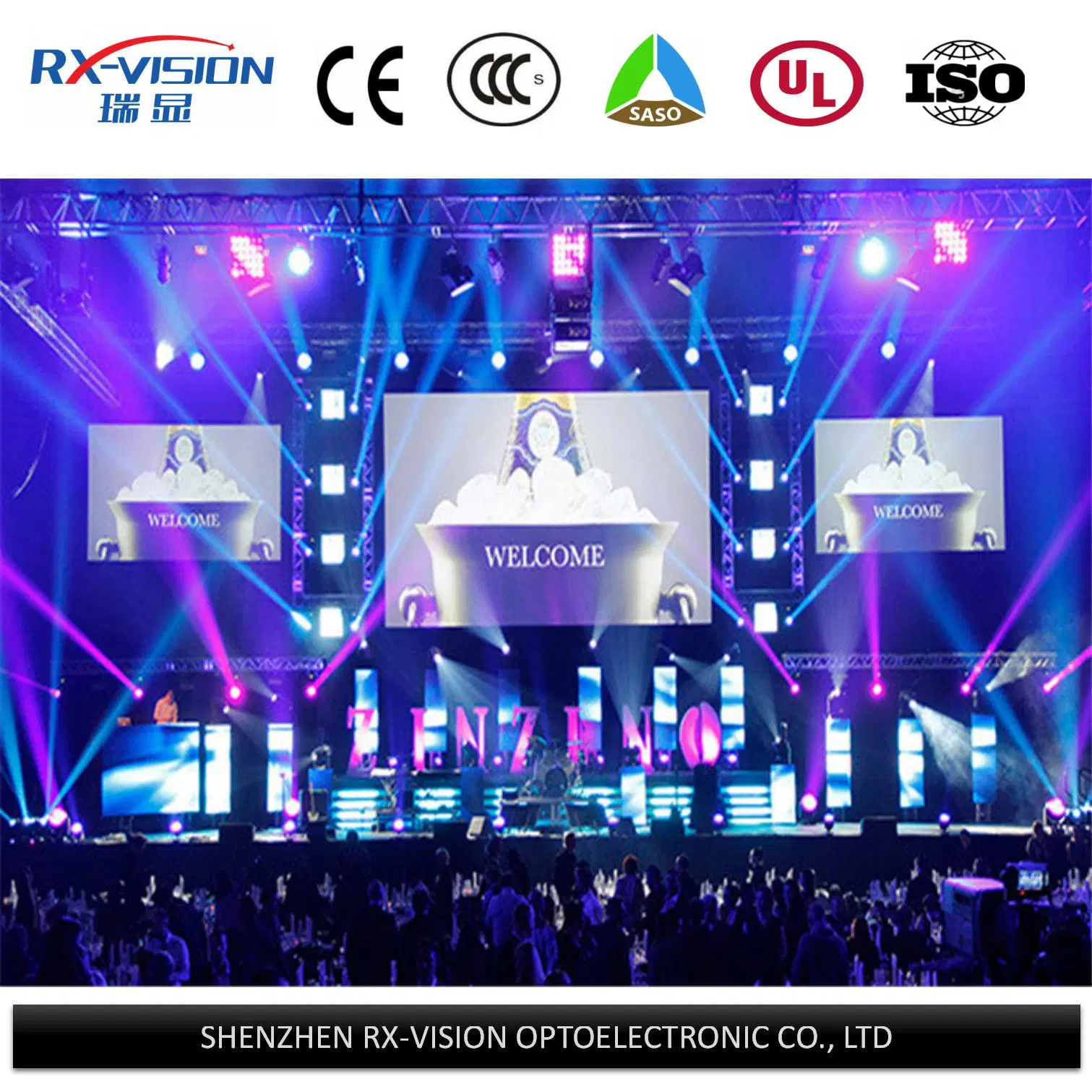 500x500mm panneau LED SMD2121/HD écran LED transparente P2.6 Indoor Affichage LED de service avant la phase de location de vidéo à LED