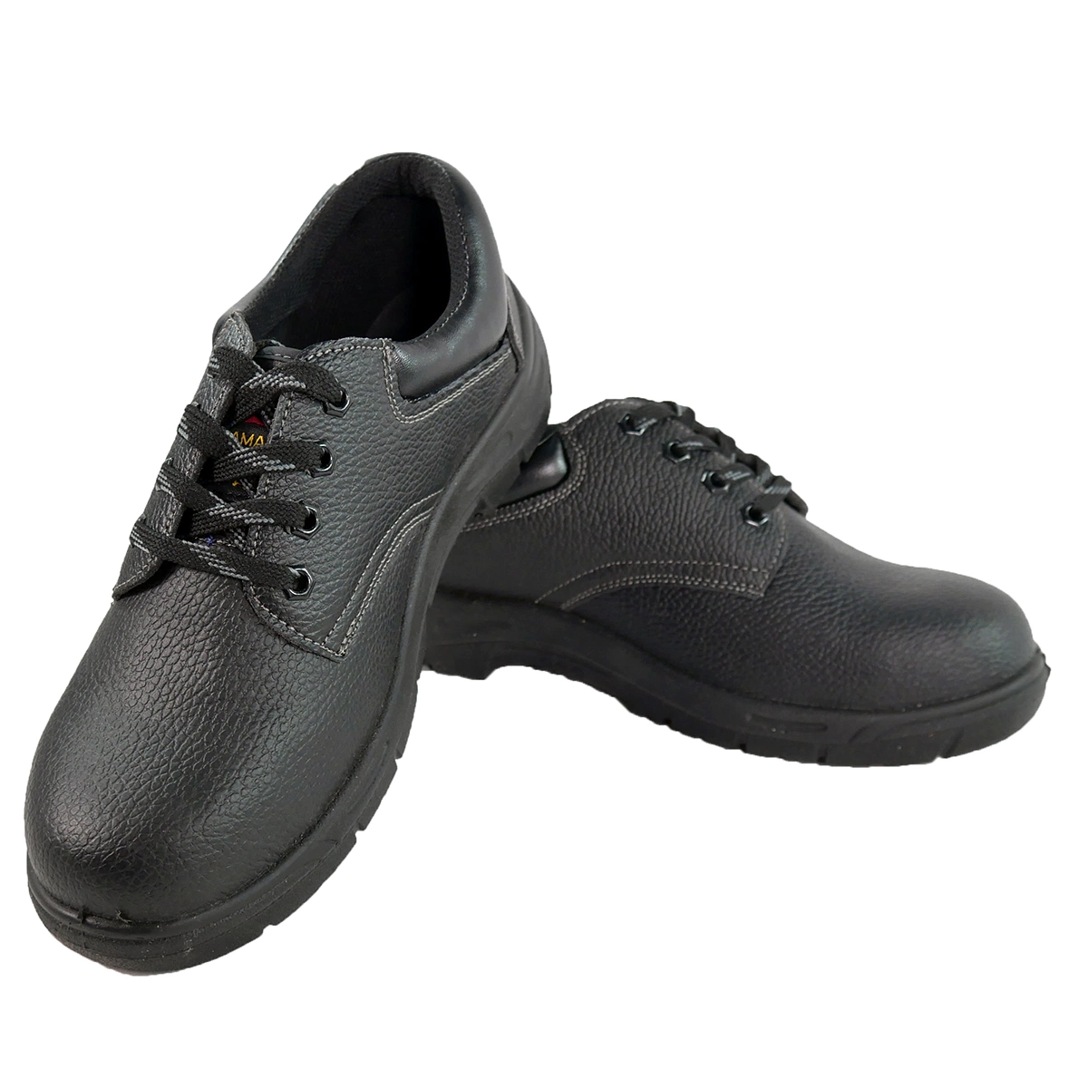 Wholesale/Supplier Low Cut Black Cow Leather Upper PU Sole with Iron Toe Iron Plate Durable Wear for Worker Men Safety Shoes