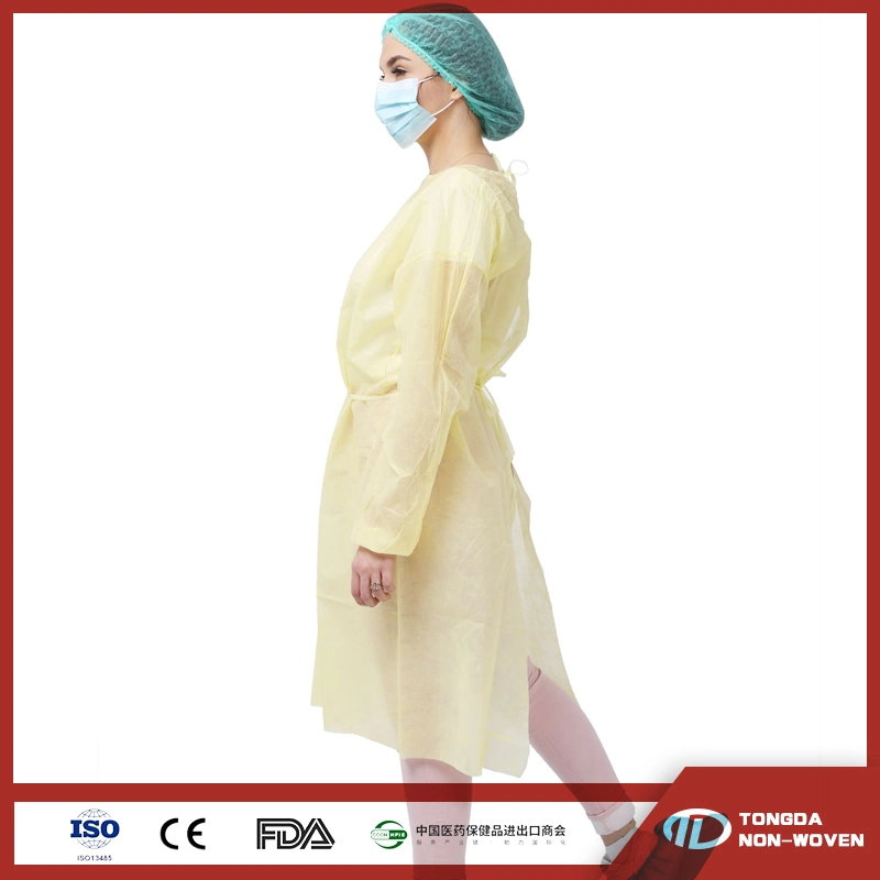 Disposable Protective Nonwoven Fabric Fluid Resistant Isolation Gown