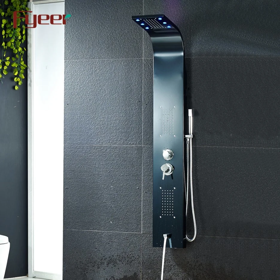 Fyeer 2018 New Black Shower Panel with LED Lights