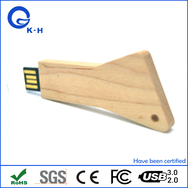 Triangle Wooden Key Shape USB Flash Memory Drive 16GB 32GB 64GB