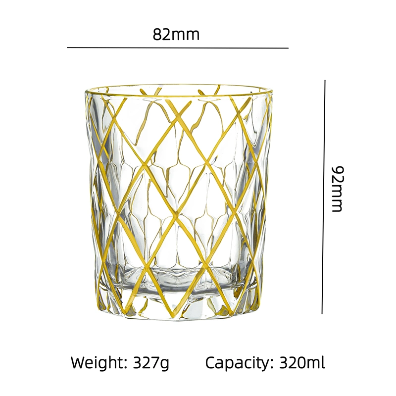 Verre-whisky peint Gold Line de haute qualité sortie d'usine Coupe de vin