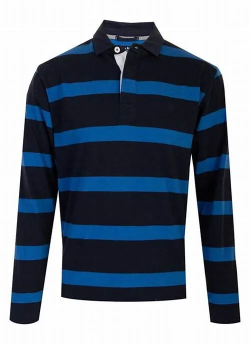 Custom Long Sleeve Striped Cotton Rugby Shirt Knitted Rugby Jersey