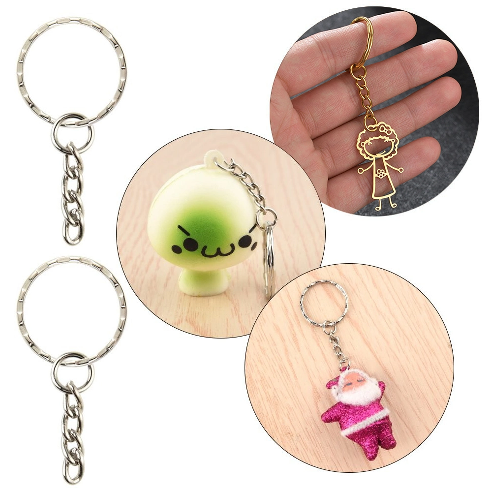 Серебристый 25мм Keyring колебания цепочки ключей разрезное кольцо DIY Омаров застежка ключ цепи вспомогательного оборудования