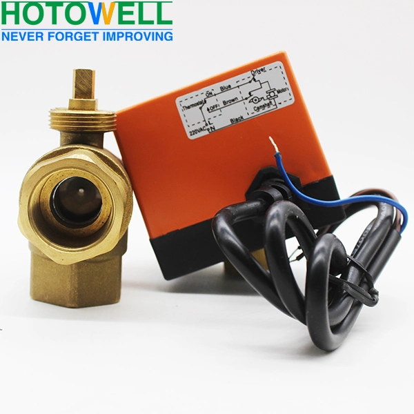 2 Way Water Underfloor Heating Parts Motorized Actuator Zone Brass Valve