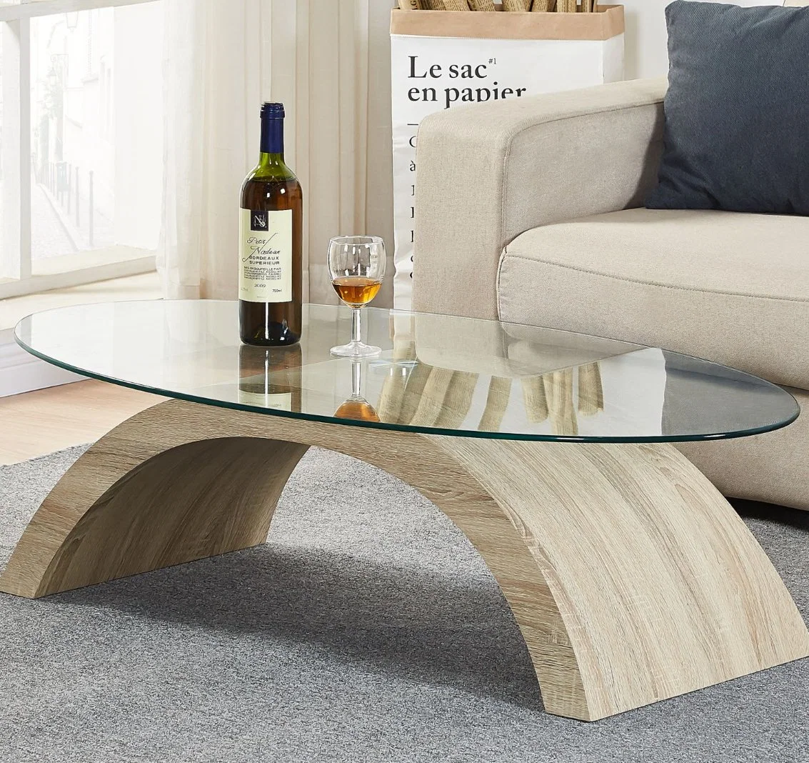 Großhandel Günstige schwarze MDF Glas Couchtisch für Wohnzimmer