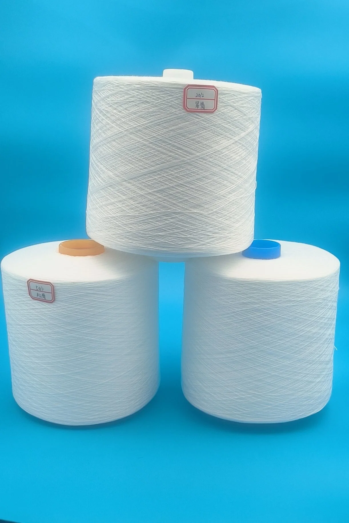 Low Price High quality/High cost performance  Optical White Spun Polyester Yarn on Plastic Cone