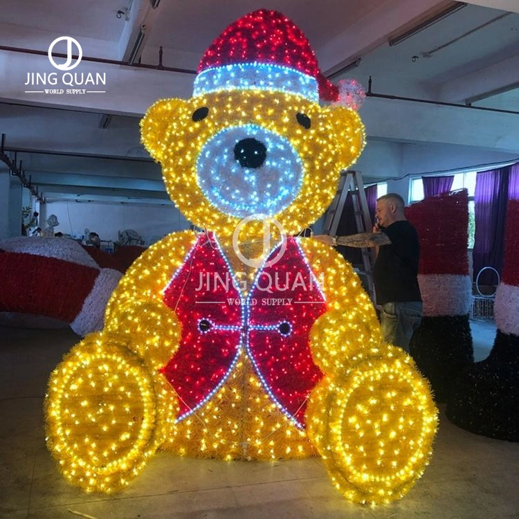 Outdoor Waterproof IP65 Customized Lamps Christmas Bear Decorative Landscaping LED Motif Street Decorations