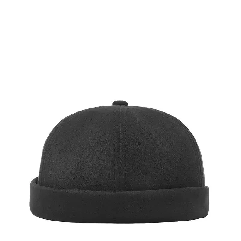 100% poliéster 6 Panel de cierre posterior del cuero Suede anclaje Hat Brimless Gorra de béisbol con logotipos personalizados