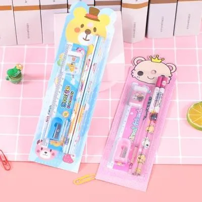 Very Cheap 5PCS Stationery Set for Promotion Kids and School