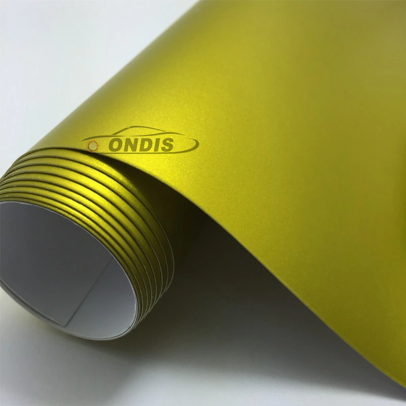 Top Quality 1.52*18m Air Bubble PVC Car Vinyl Light Green Matte Chrome Metallic Wrap Film