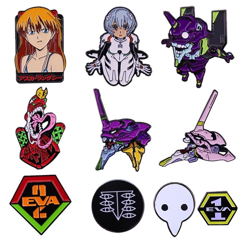 Bouton de forme ronde insignes EVA Japon Anime Logo Design personnalisé Dur Mou de l'émail Die Casting Metal Épinglettes expérimentés cadeau de promotion de l'insigne en usine