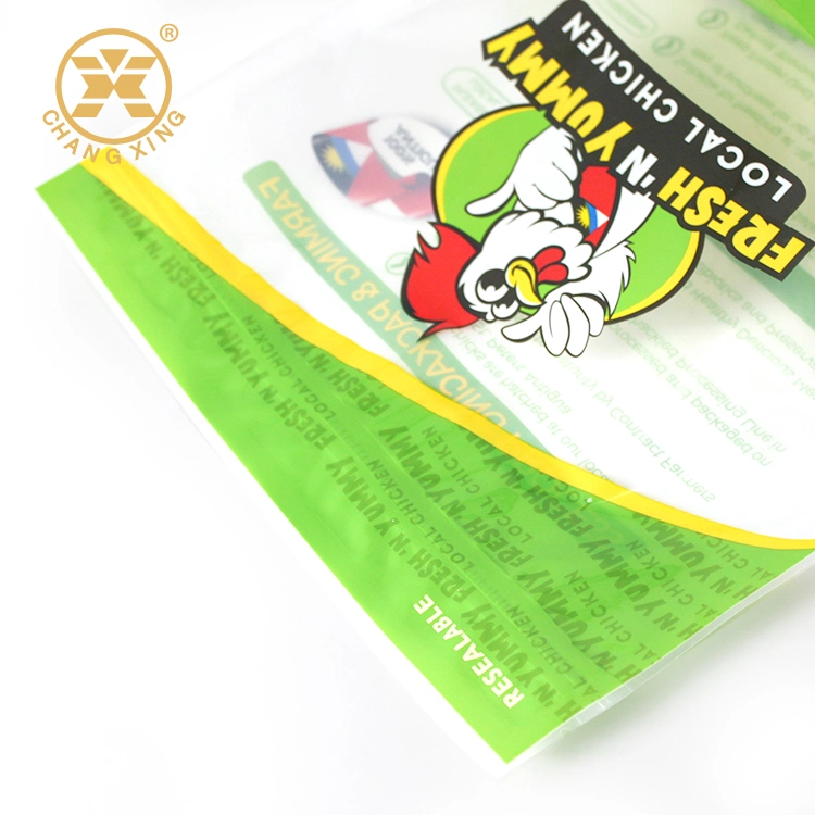 Custom Printing Resealable Zipper Plastic Whole Fresh Frozen Chicken Packaging Bags