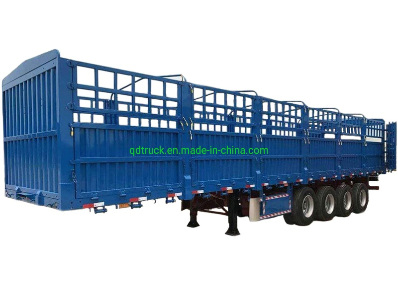 80 tons 1st axles liftable airbag suspension 4 axles high sidewall cargo trailer