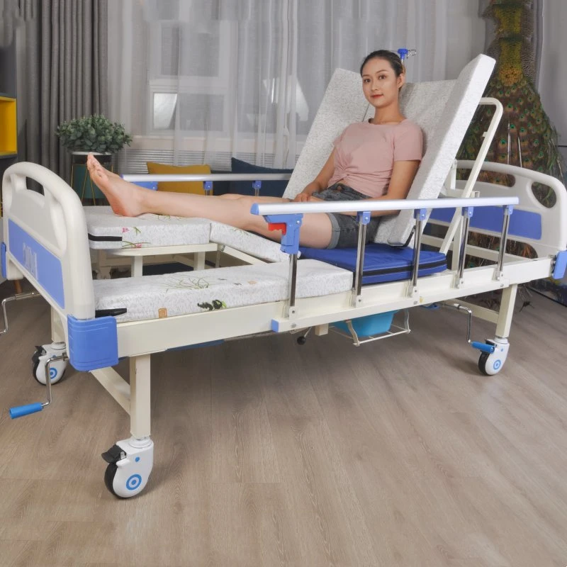 3 Crank Manual ICU Medical Patient Nursing Patient Bed Used for Hospital and Clinic