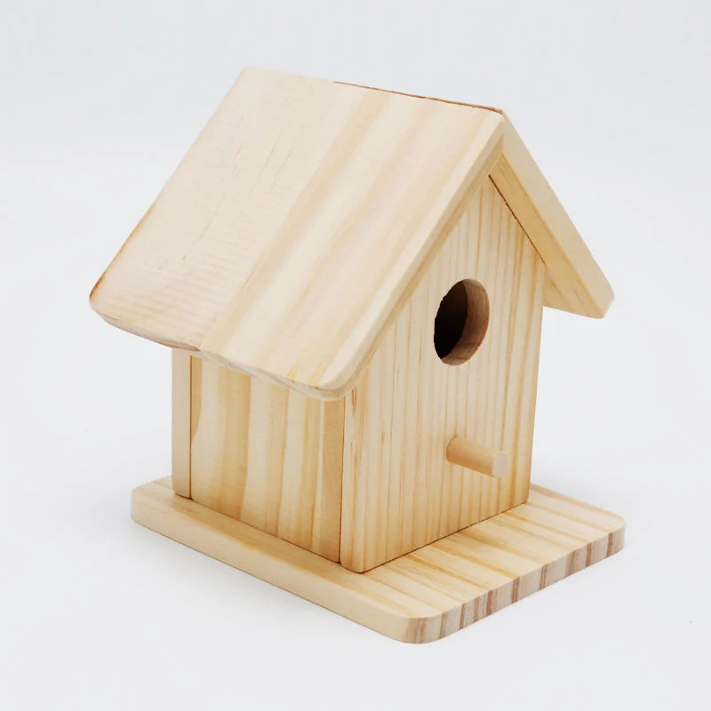 Madera Natural personalizada pájaros jaula de madera nido de pájaro madera decoración madera Artesanía
