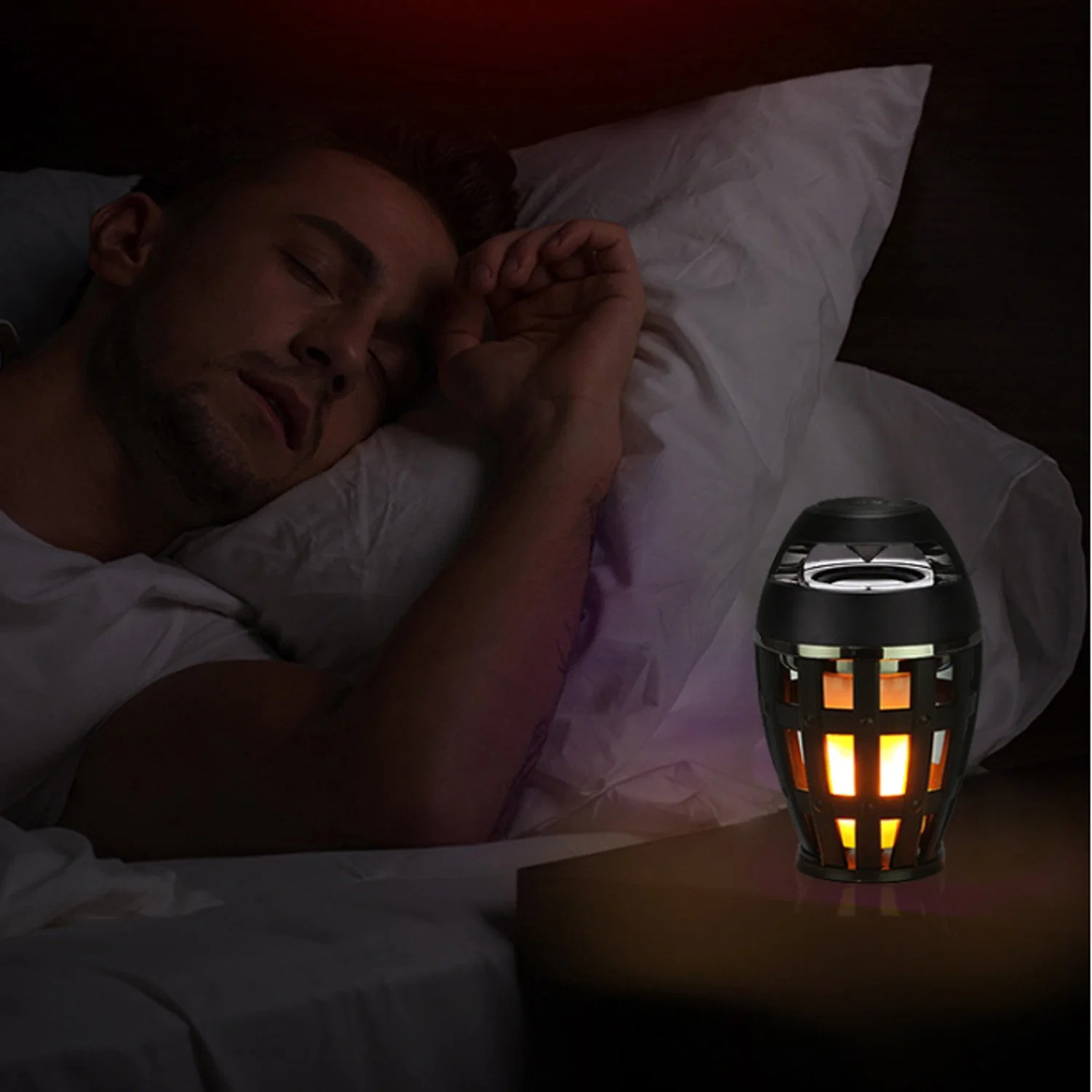 LED-Flame-Lautsprecher, wasserdichte tragbare Bluetooth-Audio flackert Atmosphäre Lampe