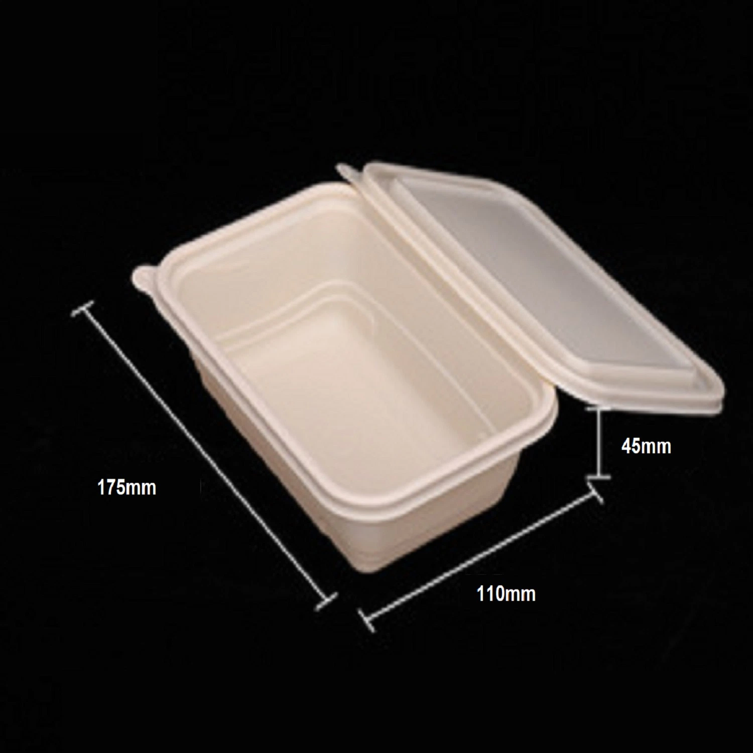 Eco-Friendly Biodegradable Takeaway Food Container Disposable Tableware Fast Food Box with Cover