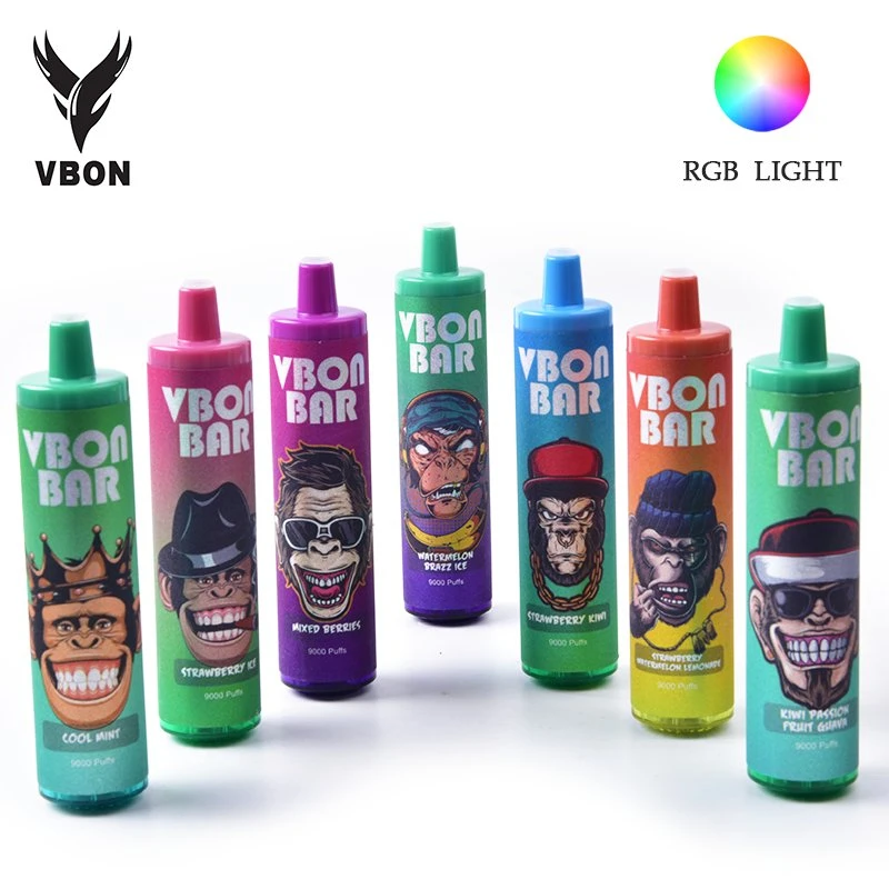 Spain 9000 Puffs Newcoming Vbon Bar Nic Fruity-Series RGB Light Disposable/Chargeable Pod Vape