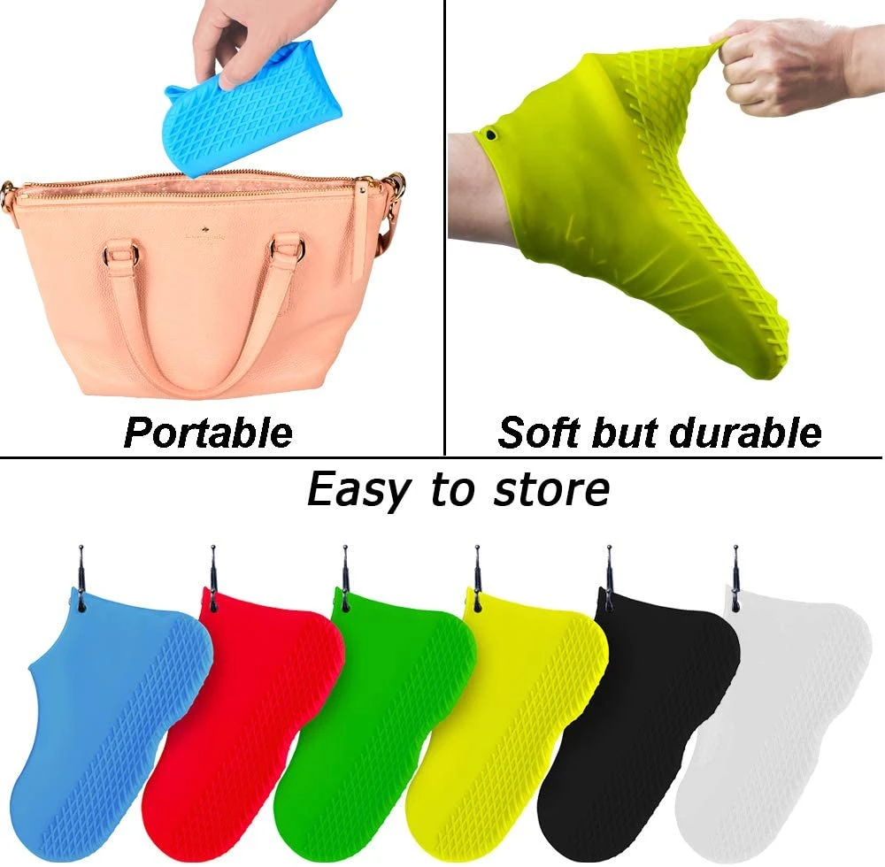 No-Slip Silicone Rubber Shoe Protector Reusable Silicone Waterproof Shoe Covers for Multiple Resistance and Use