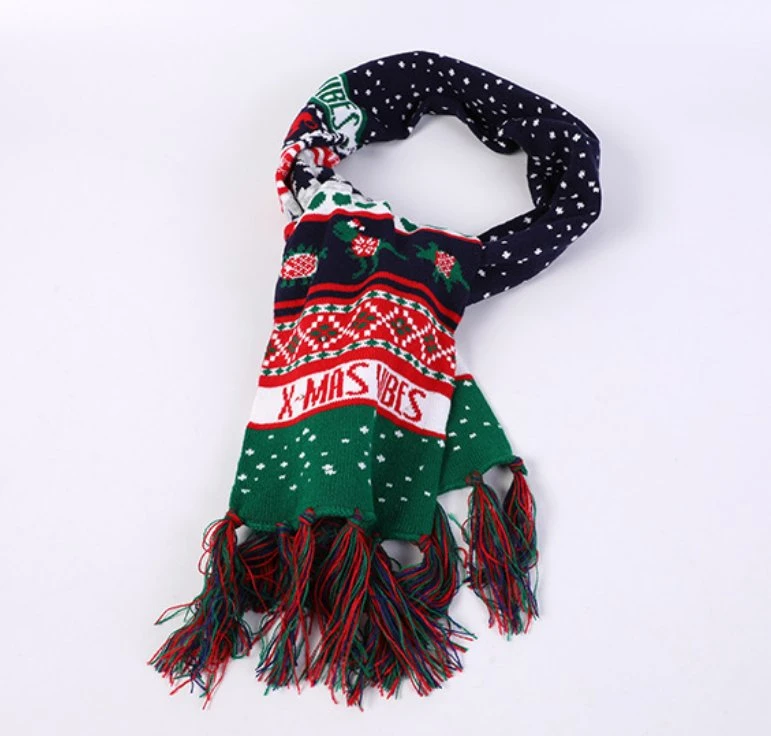 Custom красочные одежды толстых зимой тепло из жаккардовой ткани леди мода долго трикотажные шарфы