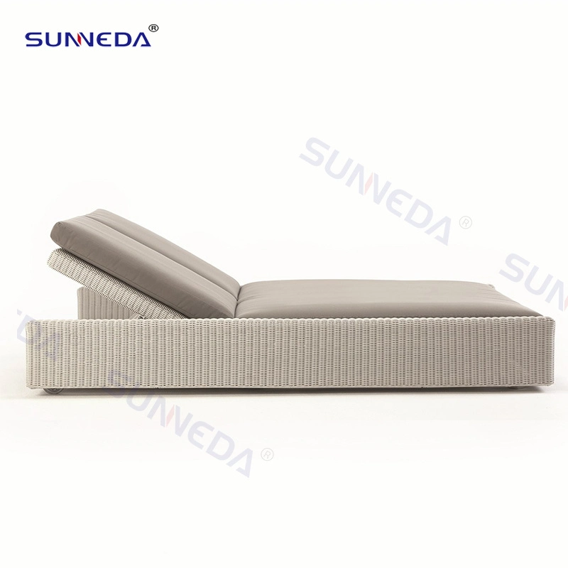 China Sunneda Factory Wholesale/Supplier Custom Outdoor Garden Pool Side Cube Double Sunbed Sunlounger