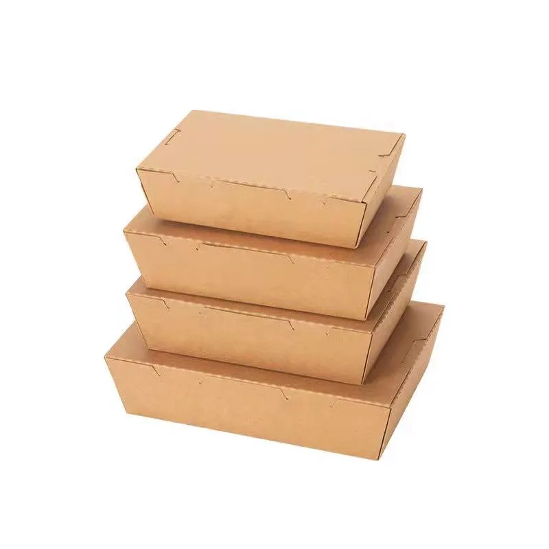 Customized Printing Kraft White Paper Kraft Paper PE Coating Snack Take Away Box