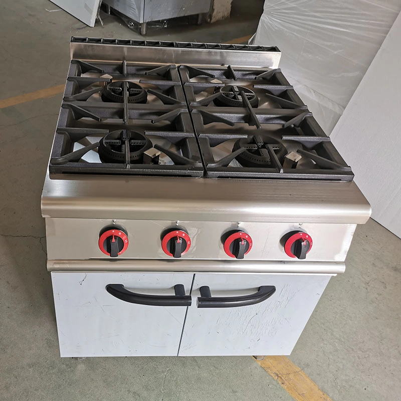 La gama 4 quemador de gas de cocina con horno de gas comercial equipamiento de cocina