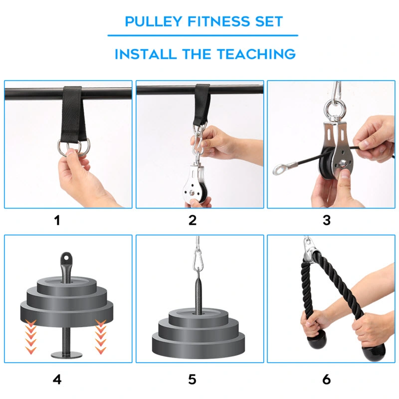 Tragbare Riemenscheibe Kabel-Maschine Home Gym Arm Maschine Fitness-Übung Werkzeug für Bodybuilding Trainingsgeräte Esg13307