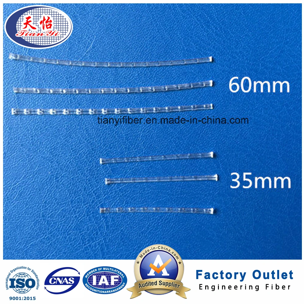 Polypropylene Curved Macro Fiber Building Material with ISO, SGS Certification