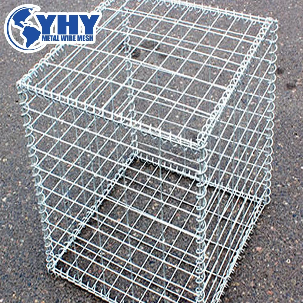 Silver Heavy Galvanized Welded Gabion Wire Mesh Box