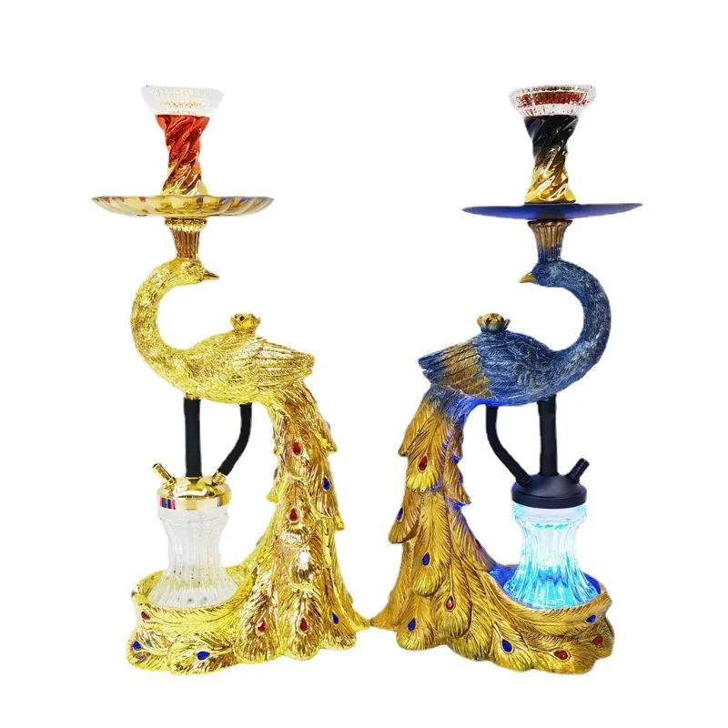 Manufacturers Supply Modeling Resin Process Arabian Hookah Set Peacock Elegant Hookah