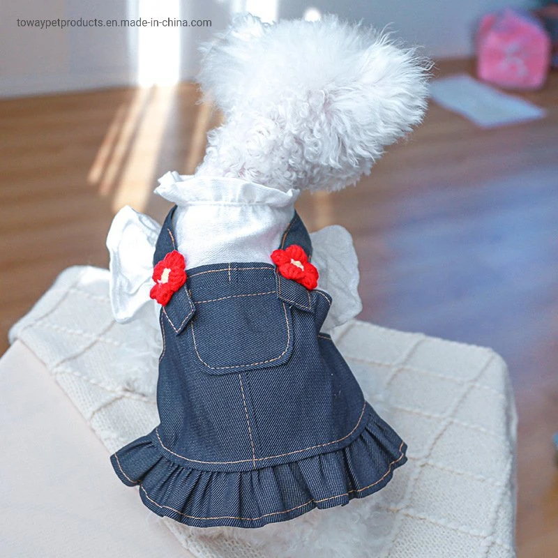 Trendy Summer Cute Pet Skirt Pup Clothes Jeans Dog Dress