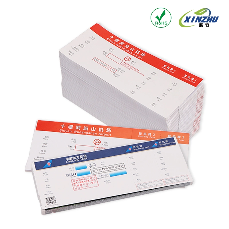 175GSM Thermal Cardboard Airport Aviation Special Boarding Pass Blank Ticket Label Material