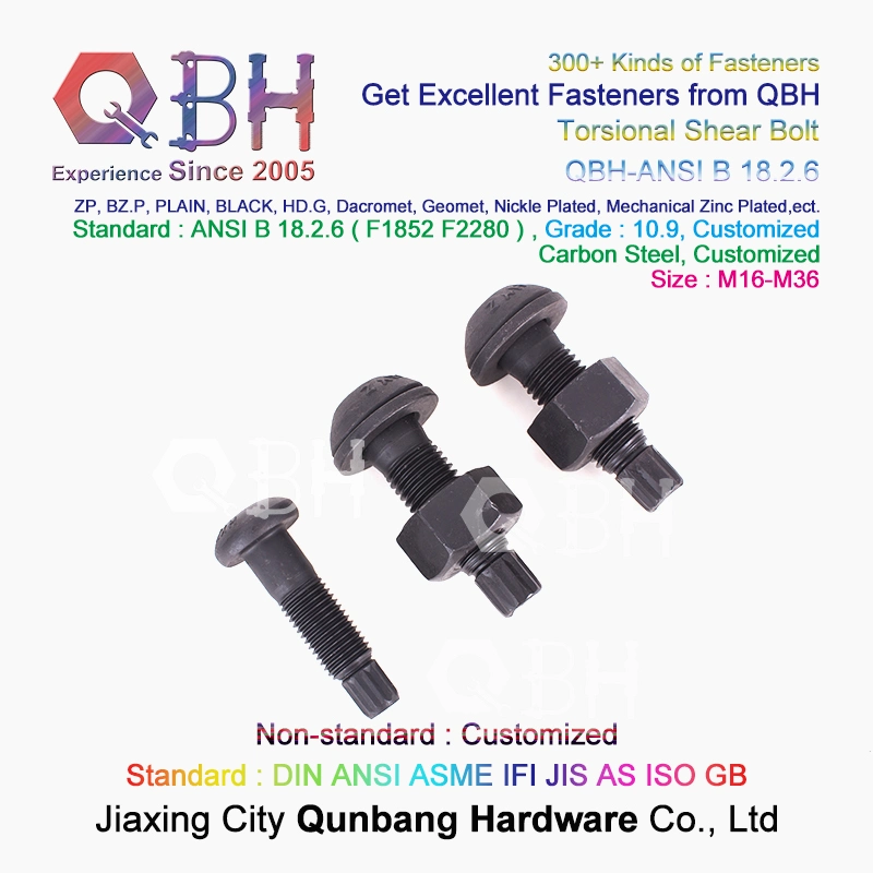 Qbh Carbon Steel Hot Forging High Strength Steel Structure Customized Railroad Tension Control Tc Bolt Nut Washer Rail Road Spare Parts