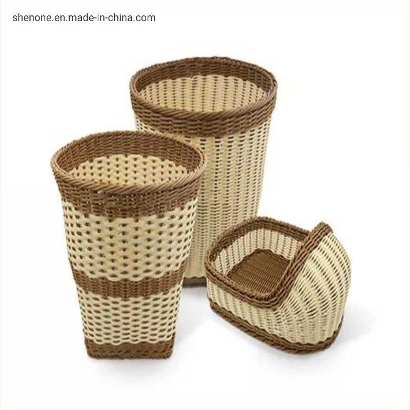 Shenone Rectangle Woven Laundry Cloth Laundry Basket Wardrobe Organizer Storage Box