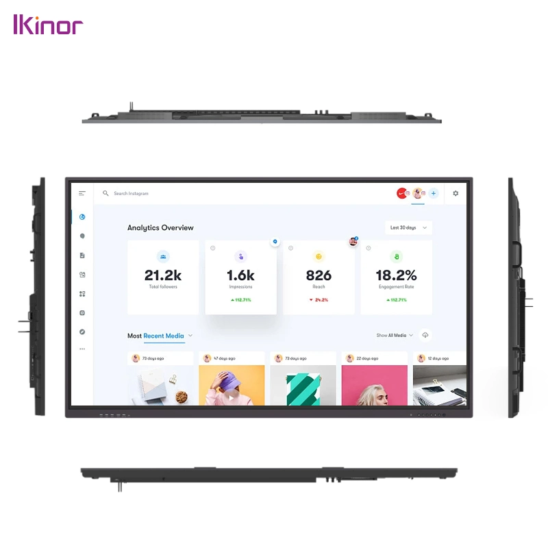 Ikinor 75 Inch Multi Touch Screen Smart TV Board with Camera Microphone for Video Conference