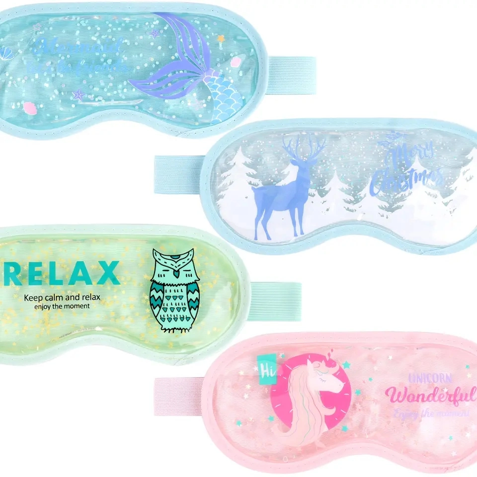 Colorful Printed Fancy Design High quality/High cost performance  Kids Cooling Glitter Gel Sleep Eye Mask