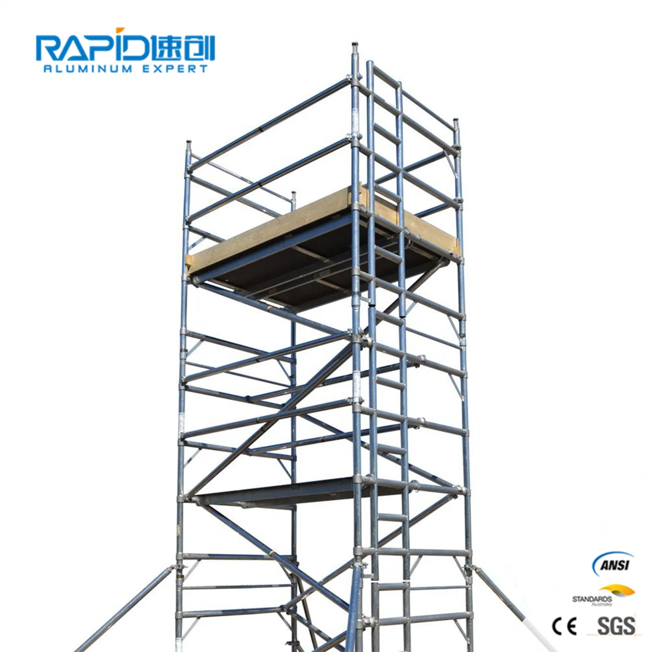 Móvil de acero de construcción la construcción de la etapa de oscilación del precio de la torre del sistema de bastidor de aluminio andamios