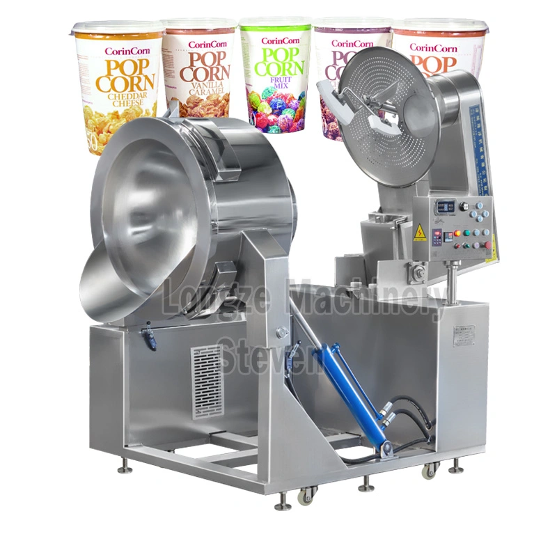China Automatic Industrial Salt Flavoring Ball Mushroom Caramel Gas Pop Corn Commercial Popcorn Making Machine Manufacturer