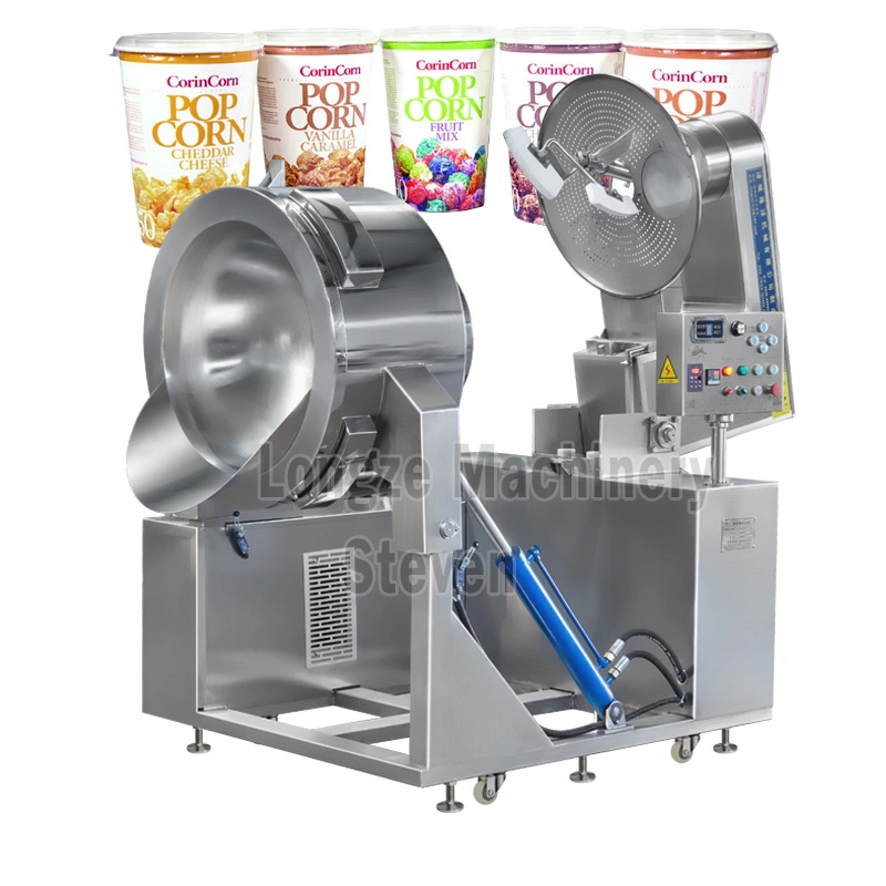 China Industrial automática de aroma de la sal de setas de bola de gas de Caramelo Palomitas Fabricante de máquina de hacer palomitas de maíz comercial