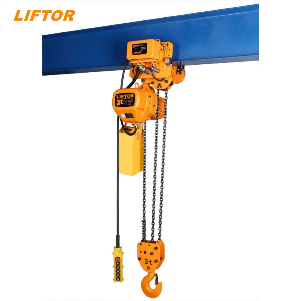 2ton 2000kg 4400bl 20FT Double Chains Electric Chain Hoist with Push Button Brake System From China Supplier