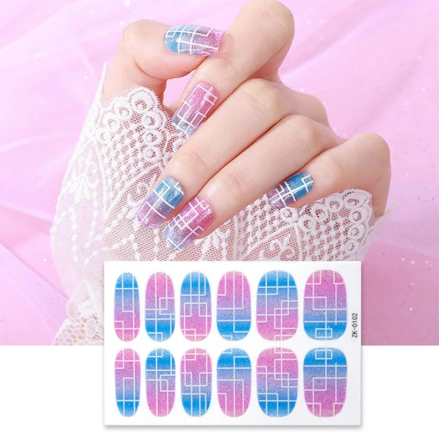 OEM/ODM Verano Nail Stickers PCS Auto-Adhesive Tips Nail Art Design Pegatina Stencil