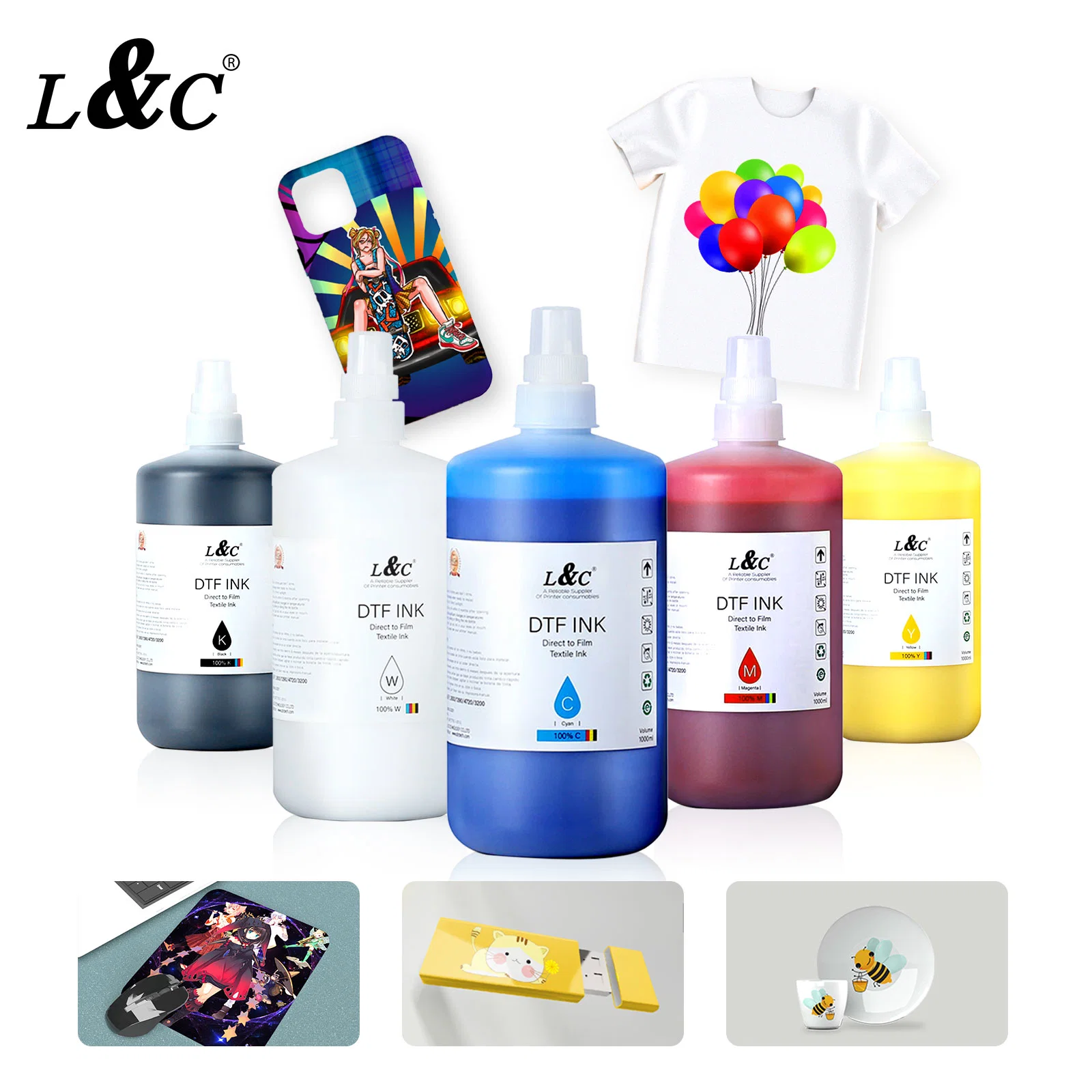 Factory Directly Supply 1000ml Textile Transfer Dtf Pigment Ink for Epson L1800